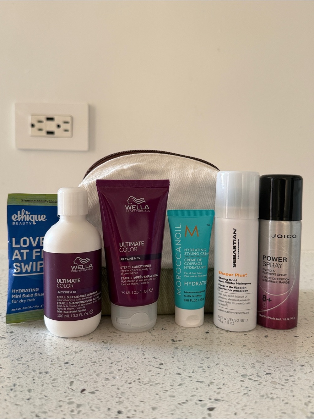 Travel size beauty bundle w/ bag
